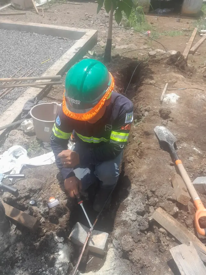 Canalización eléctrica en obra en construcción